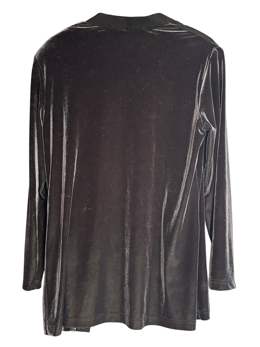 Ronni Nicole by Ouida Black Velvet Open Front Cardigan Jacket Size 12 - Picture 3 of 8